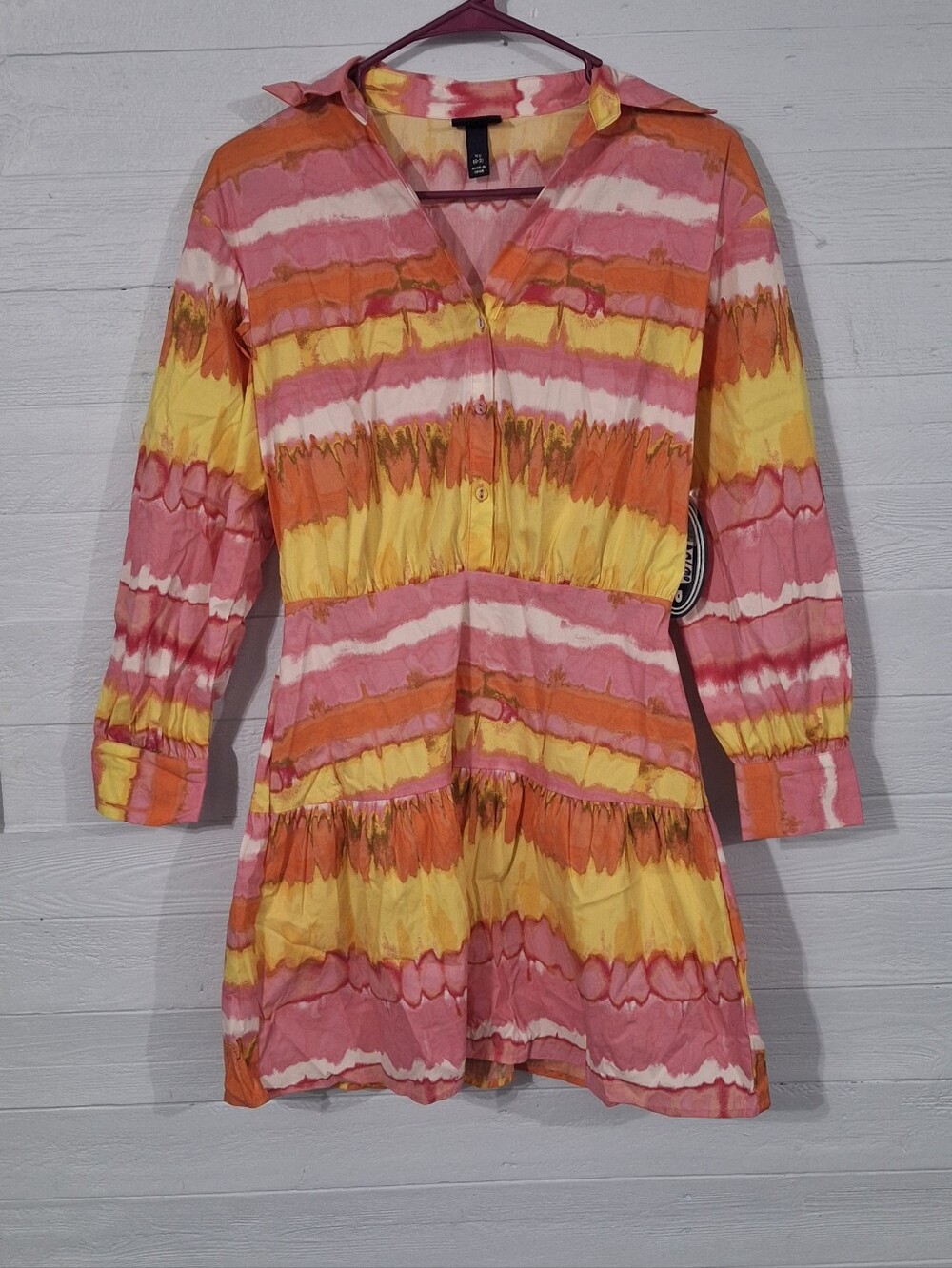 Womens Retro Revival Boho-ChicStyle Vibes Scoop women's long-sleeve Dress Sz XS.